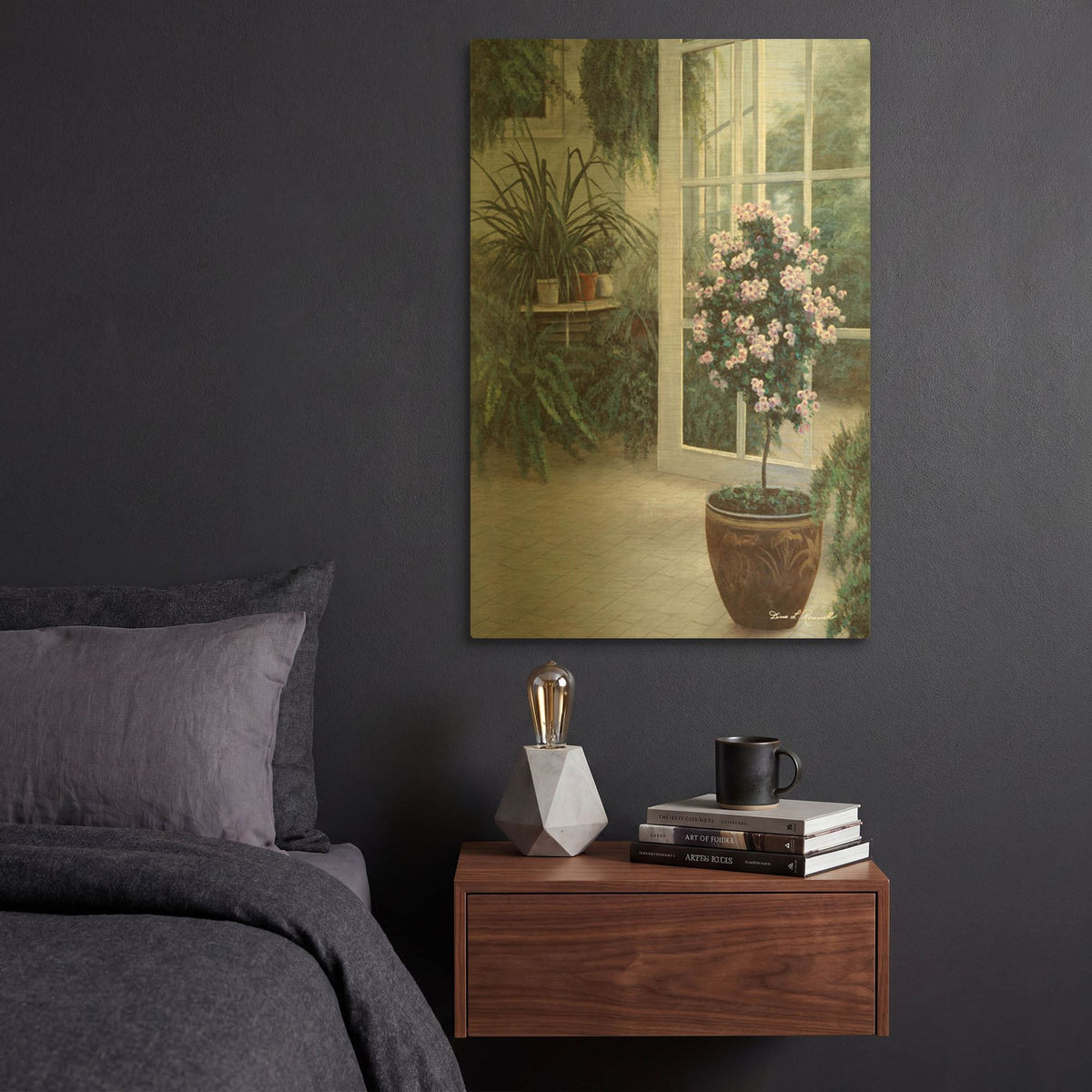 'R853D - Patio Light' By Diane Romanello Gold Metal Wall Art