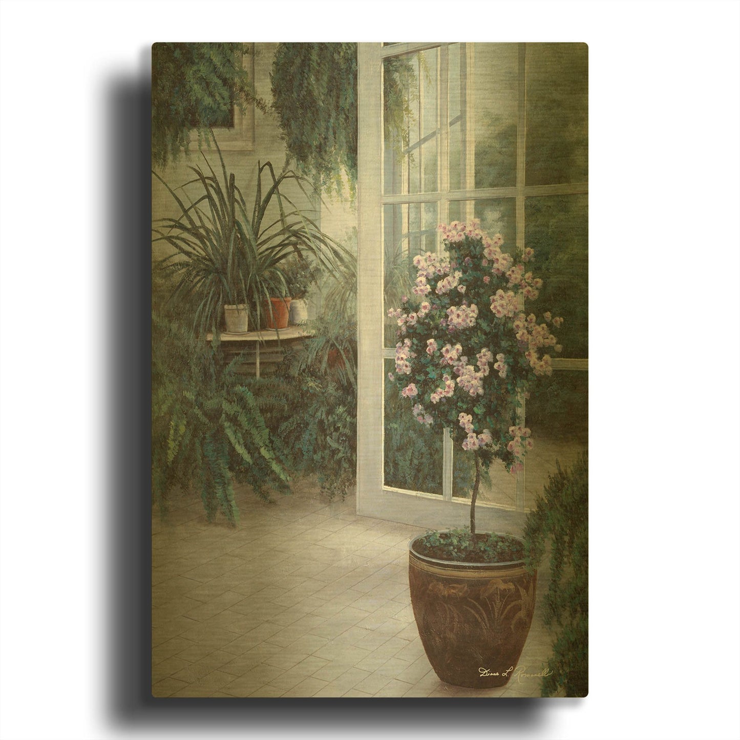 'R853D - Patio Light' By Diane Romanello Gold Metal Wall Art
