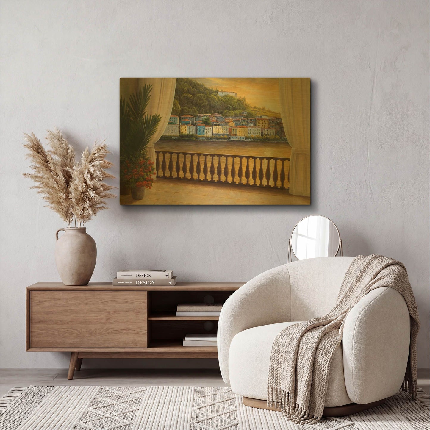 'R858D - Italian View' By Diane Romanello Gold Metal Wall Art
