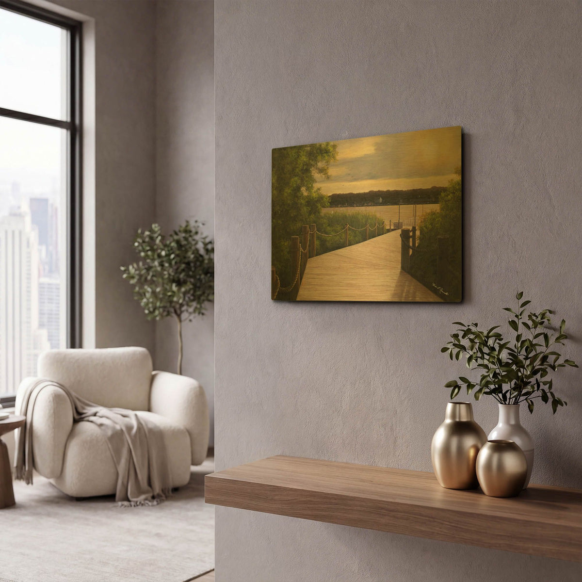 'R862D - Almost There' By Diane Romanello Gold Metal Wall Art