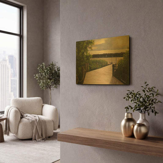 'R862D - Almost There' By Diane Romanello Gold Metal Wall Art