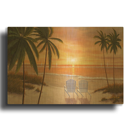 'R868D - Tropical Sun Watch' By Diane Romanello Gold Metal Wall Art