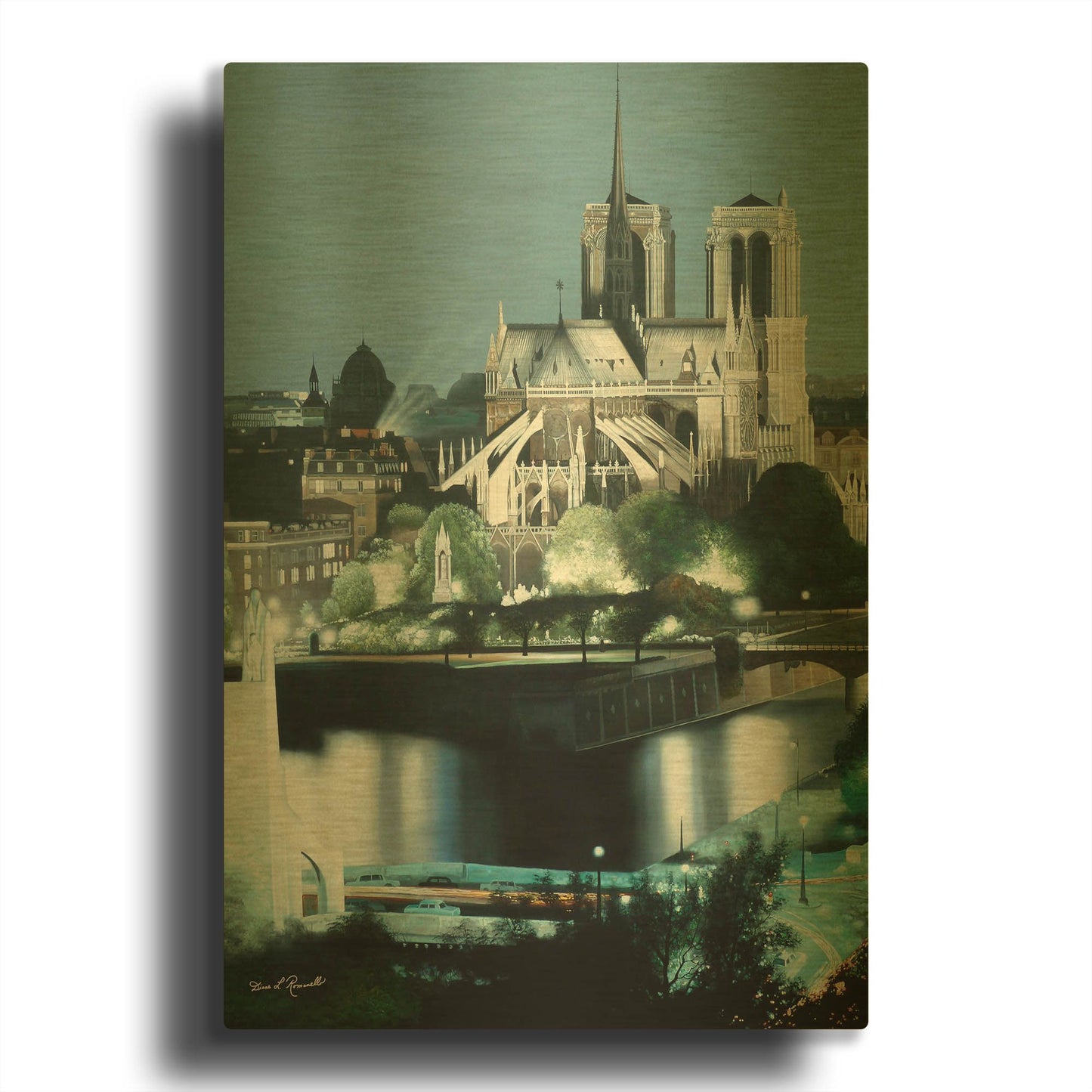 'R869D - Notre Dame' By Diane Romanello Gold Metal Wall Art