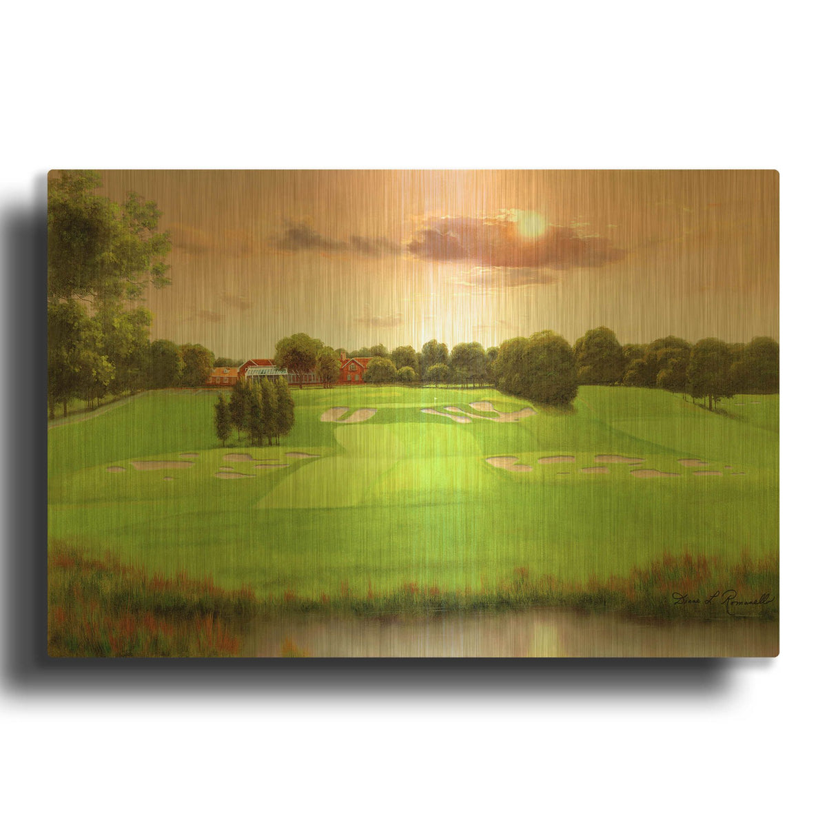 'R873D - Bethpage Black 18' By Diane Romanello Gold Metal Wall Art