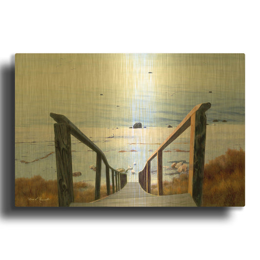 'R881D - Sound Beach' By Diane Romanello Gold Metal Wall Art