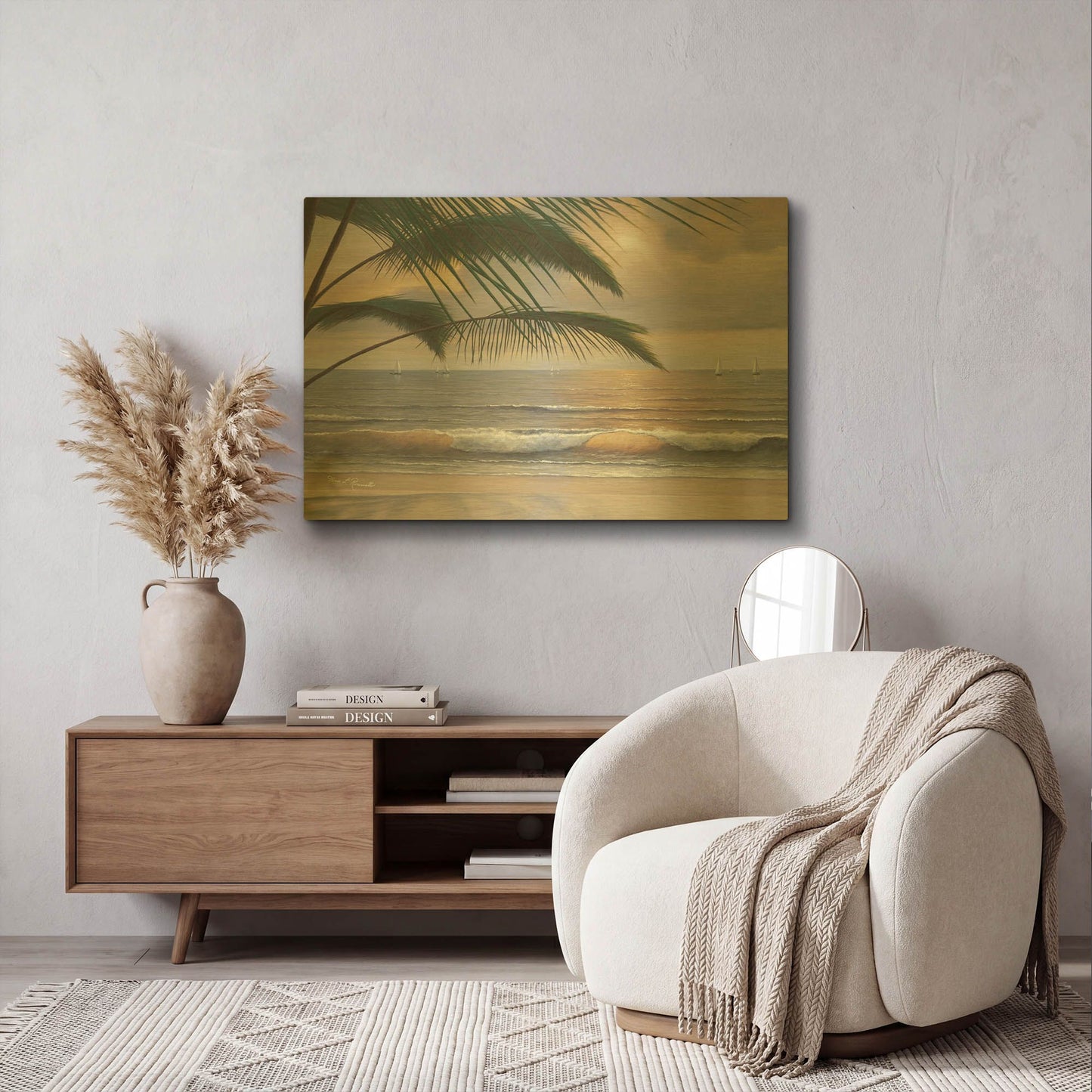 'R1126D - Paradisio' By Diane Romanello Gold Metal Wall Art