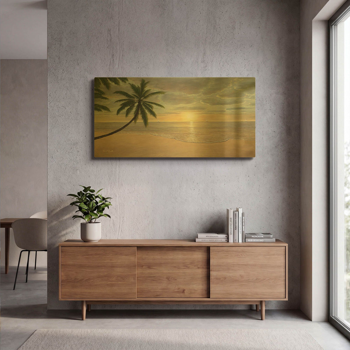 'R1177D - Beach Bliss' By Diane Romanello Gold Metal Wall Art