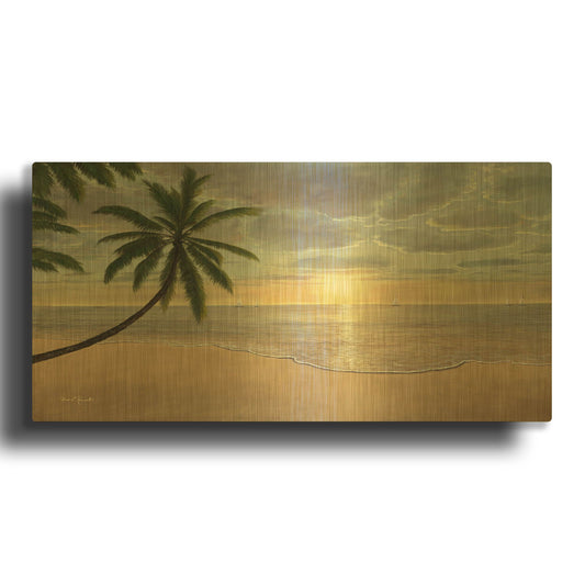 'R1177D - Beach Bliss' By Diane Romanello Gold Metal Wall Art