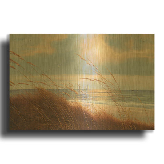 'R1201D - Sailboat Breezeway' By Diane Romanello Gold Metal Wall Art
