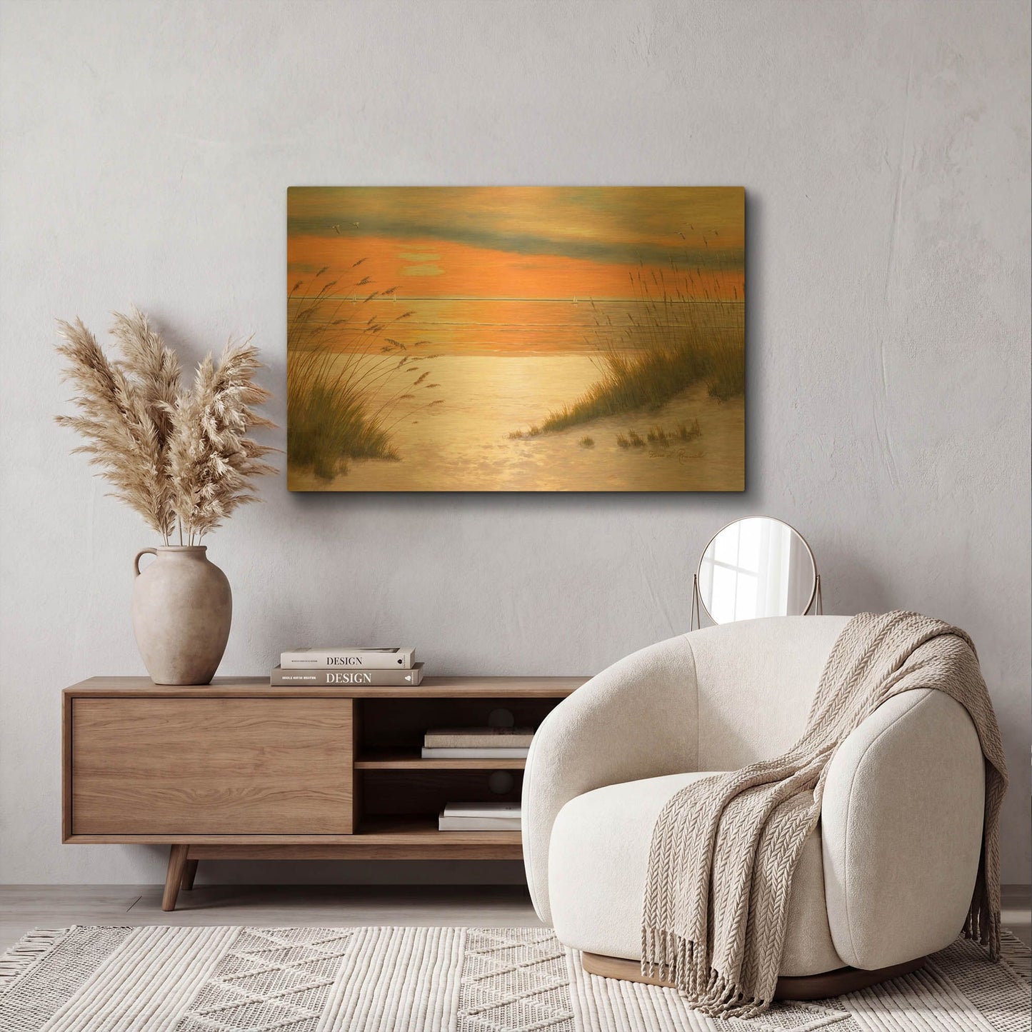 'R1204D - Summer Sunset' By Diane Romanello Gold Metal Wall Art