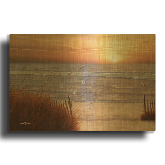 'R1491D - Beach Glory' By Diane Romanello Gold Metal Wall Art