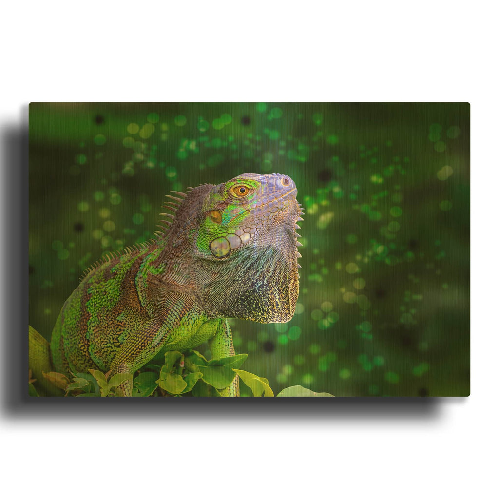 'Green Iguana' By Don Spears Gold Metal Wall Art