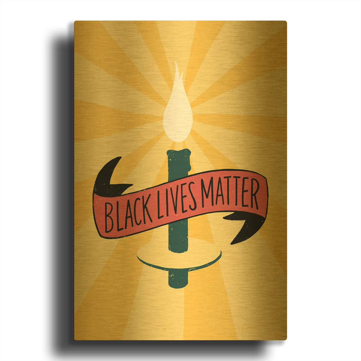 'Black Lives Matter, Candle' By Emily Rasmussen Gold Metal Wall Art