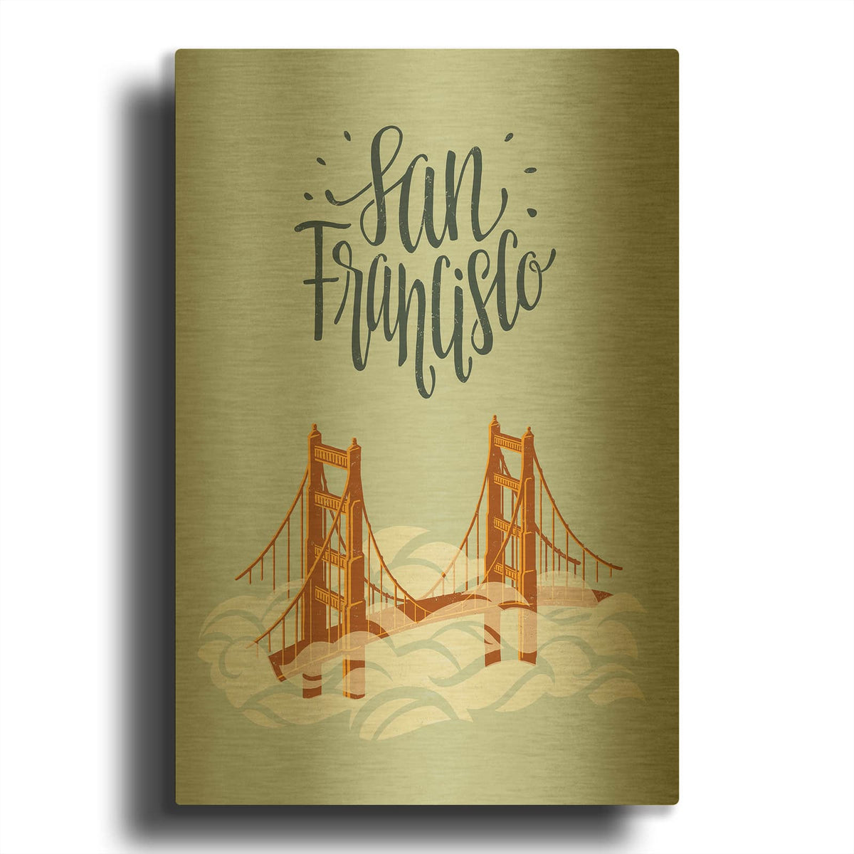 'San Francisco Travel' By Emily Rasmussen Gold Metal Wall Art