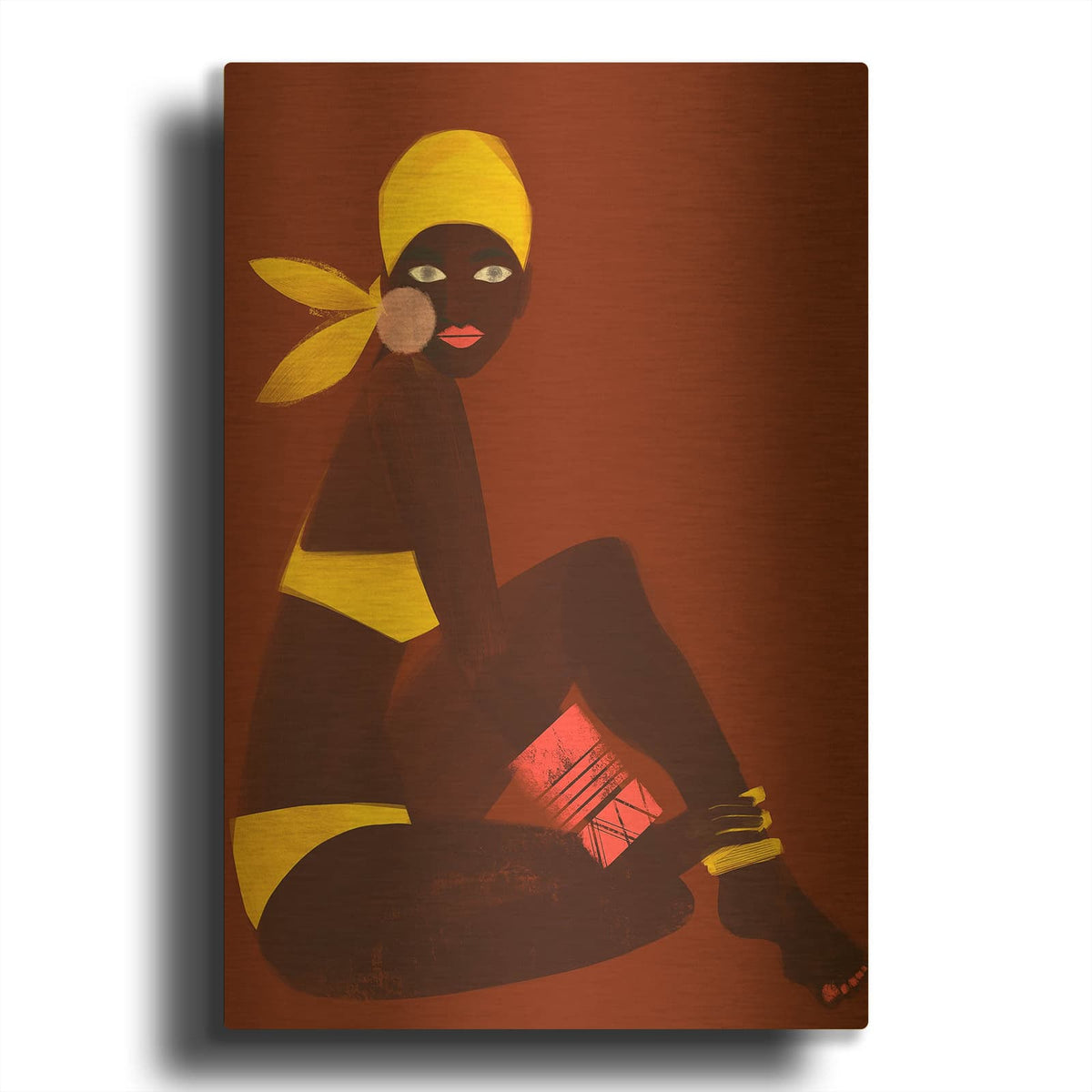 'Amber Sun' By Erin K. Robinson Gold Metal Wall Art