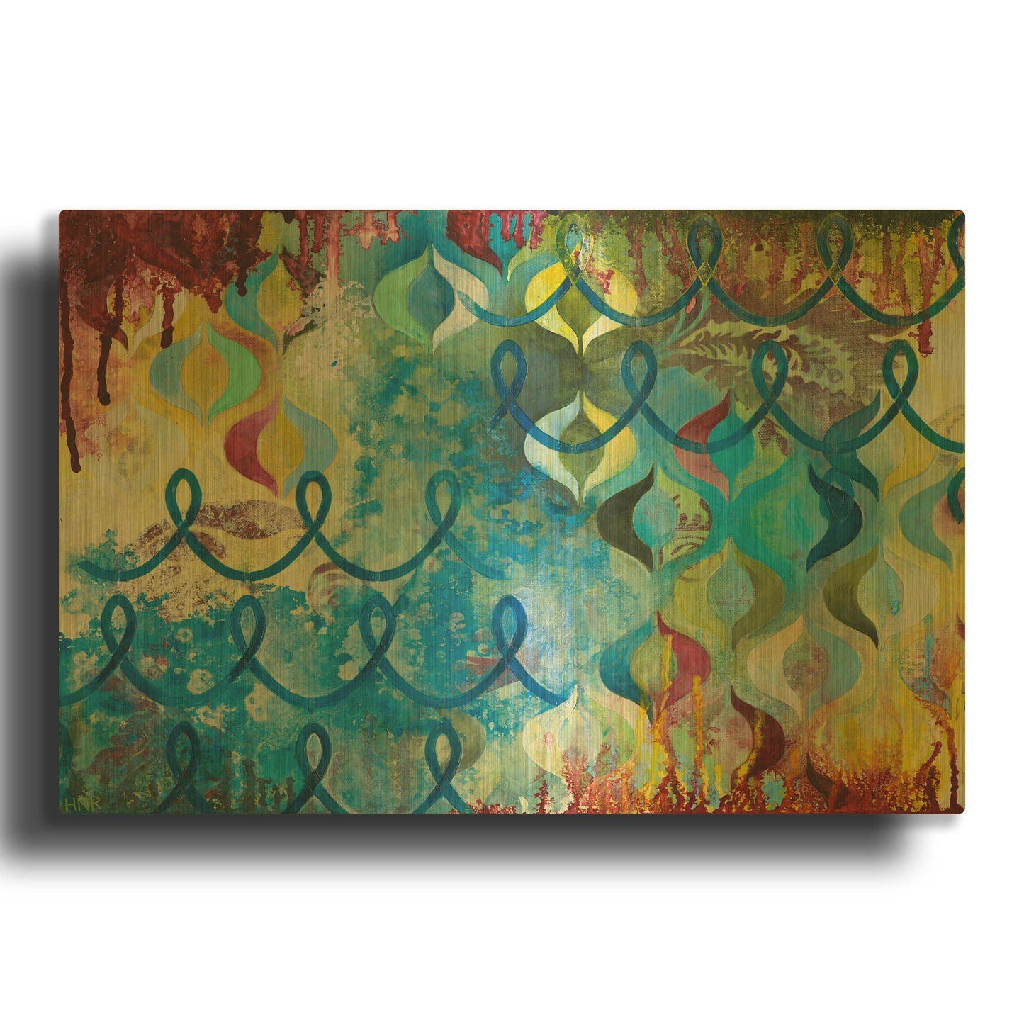 'Bubbling Up' By Heather Noel Robinson Gold Metal Wall Art