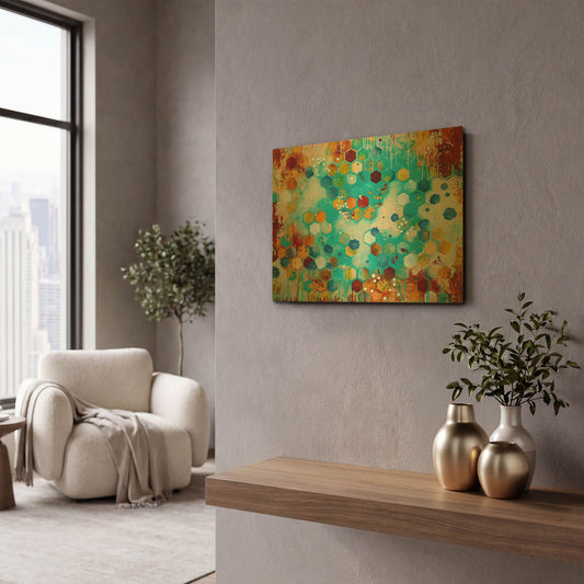 'Scattered' By Heather Noel Robinson Gold Metal Wall Art