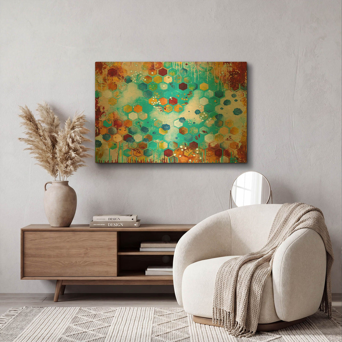 'Scattered' By Heather Noel Robinson Gold Metal Wall Art