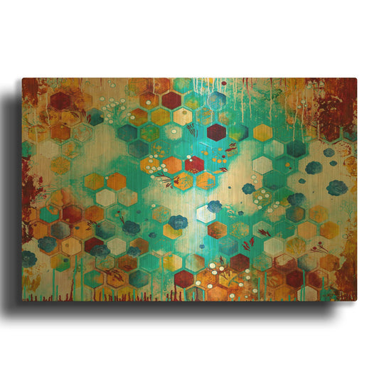 'Scattered' By Heather Noel Robinson Gold Metal Wall Art