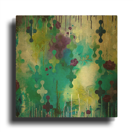 'Seafoam Storm One' By Heather Noel Robinson Gold Metal Wall Art