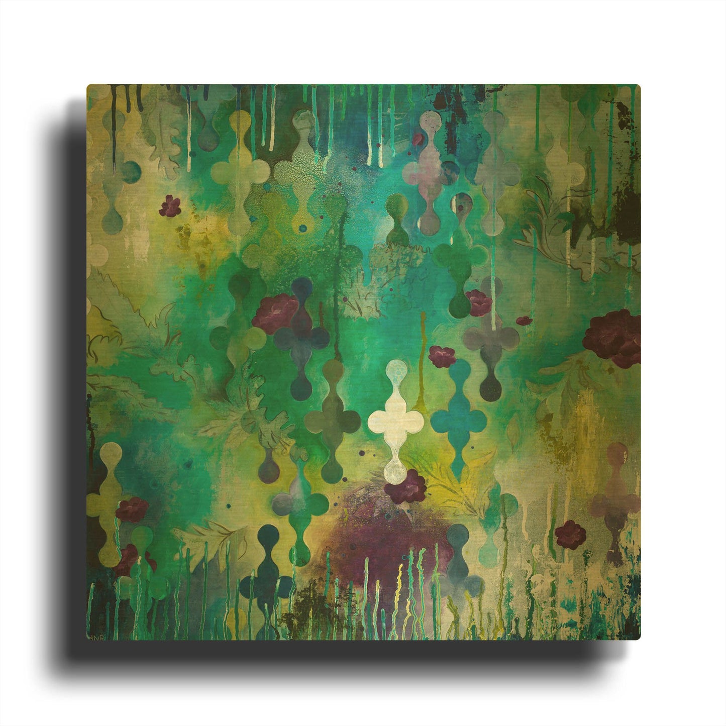 'Seafoam Storm Two' By Heather Noel Robinson Gold Metal Wall Art