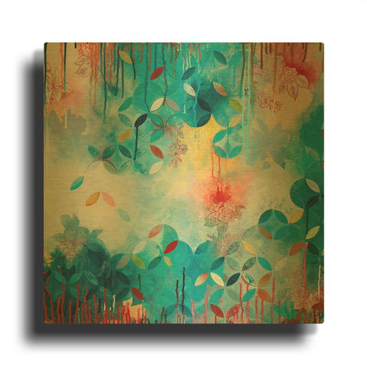 'Tranquil Eden 1' By Heather Noel Robinson Gold Metal Wall Art