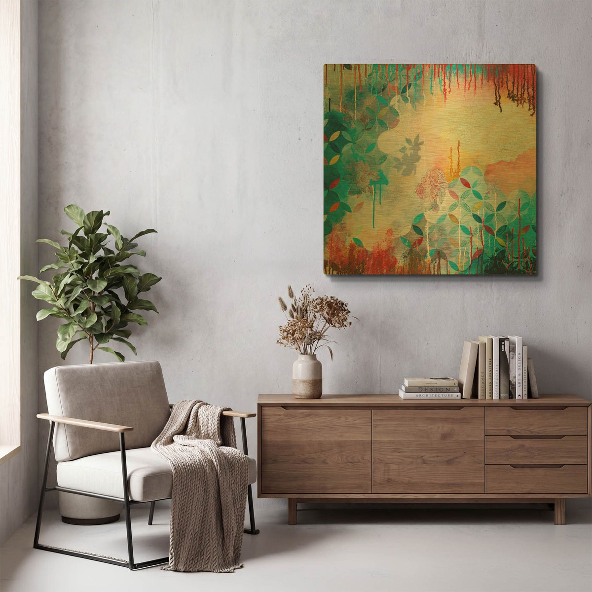 'Tranquil Eden 2' By Heather Noel Robinson Gold Metal Wall Art