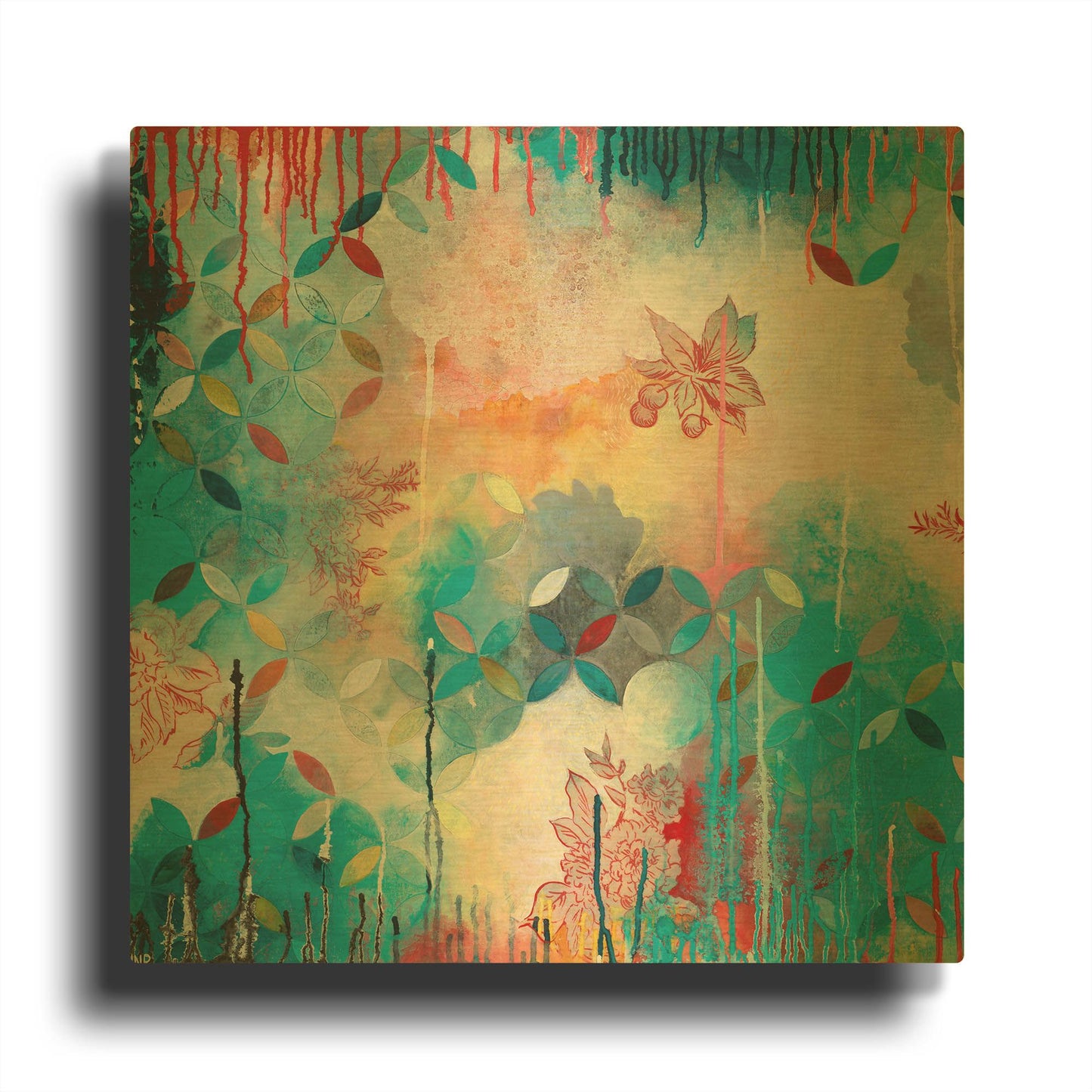 'Tranquil Eden 3' By Heather Noel Robinson Gold Metal Wall Art