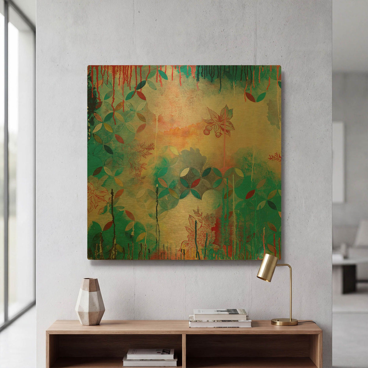 'Tranquil Eden 3' By Heather Noel Robinson Gold Metal Wall Art