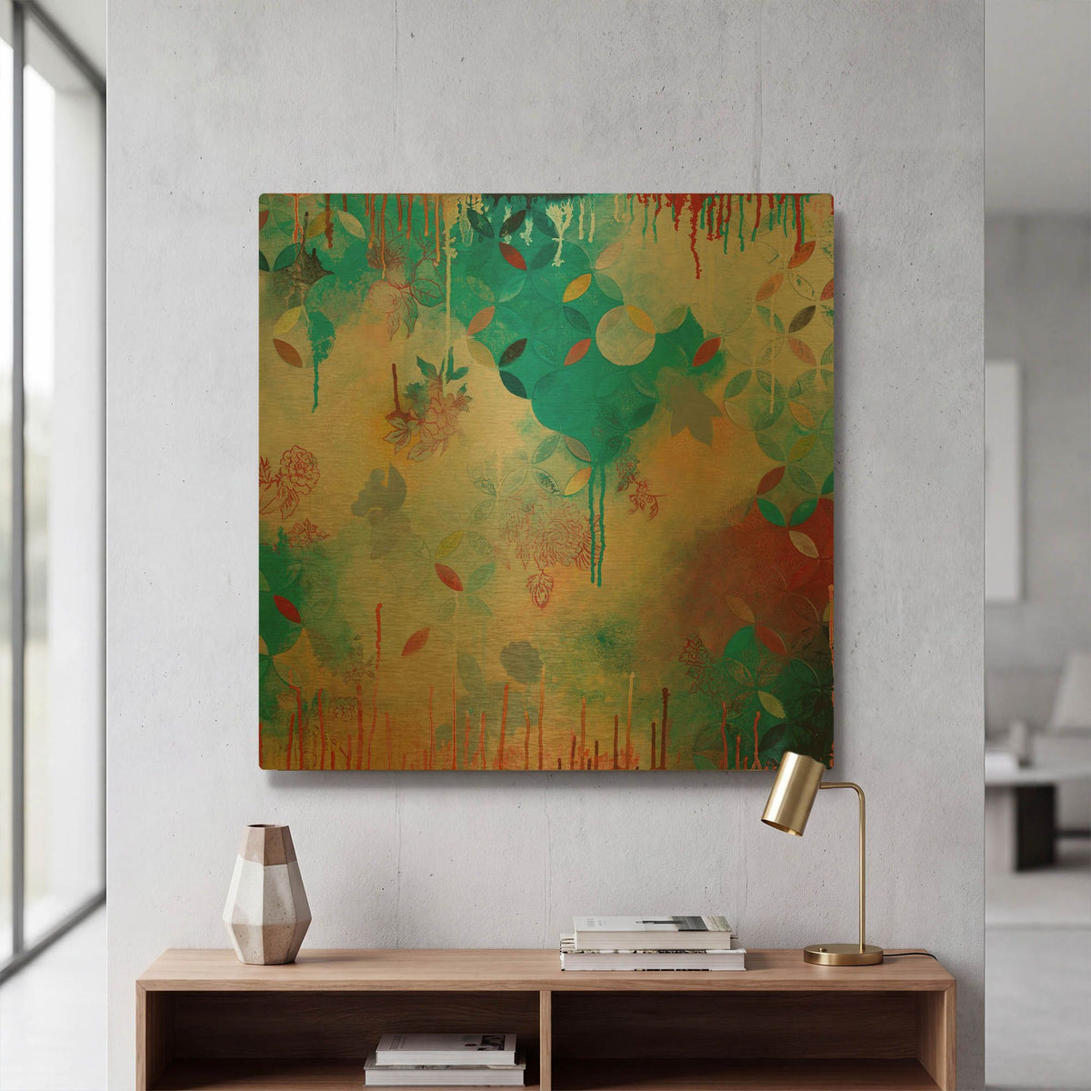 'Tranquil Eden 4' By Heather Noel Robinson Gold Metal Wall Art