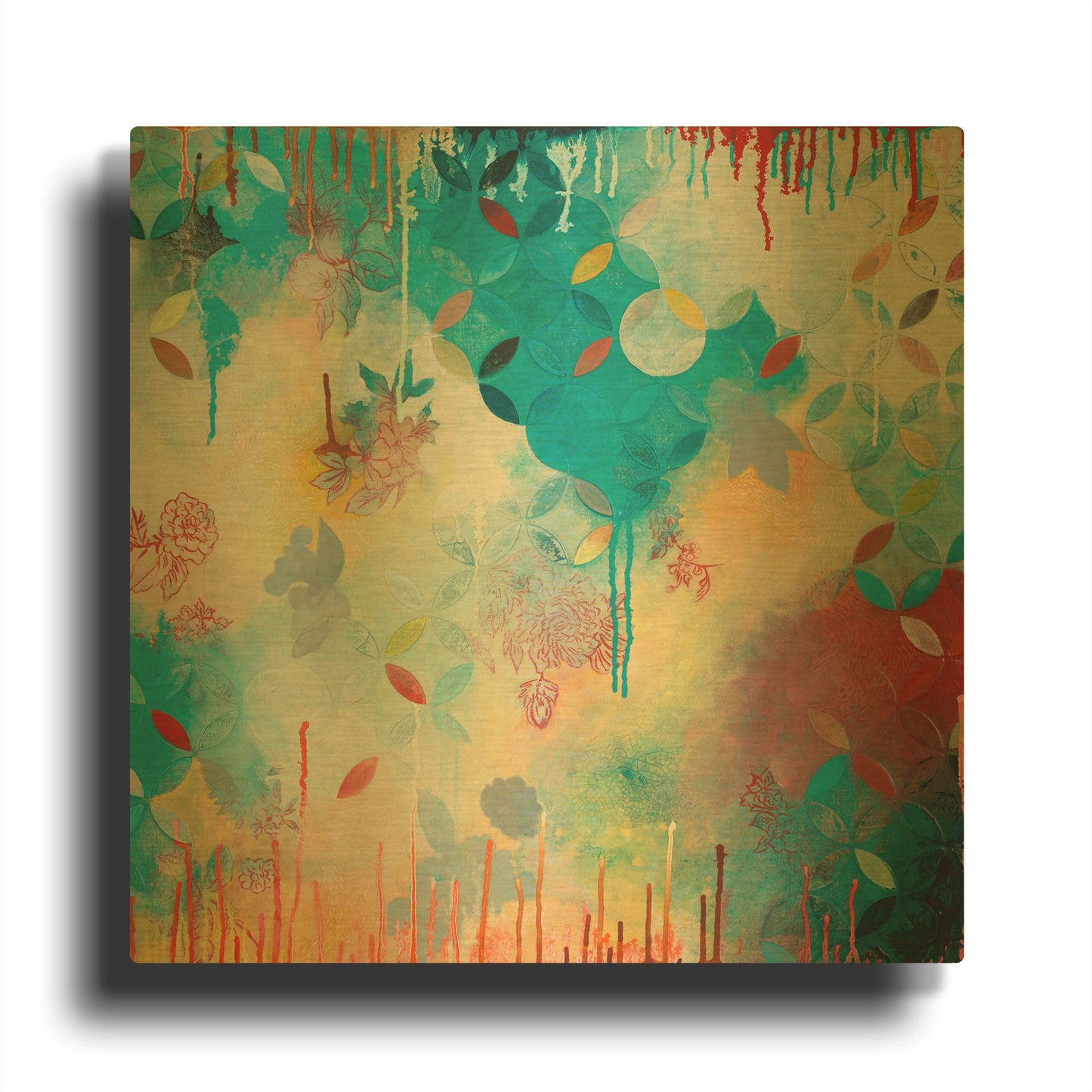 'Tranquil Eden 4' By Heather Noel Robinson Gold Metal Wall Art