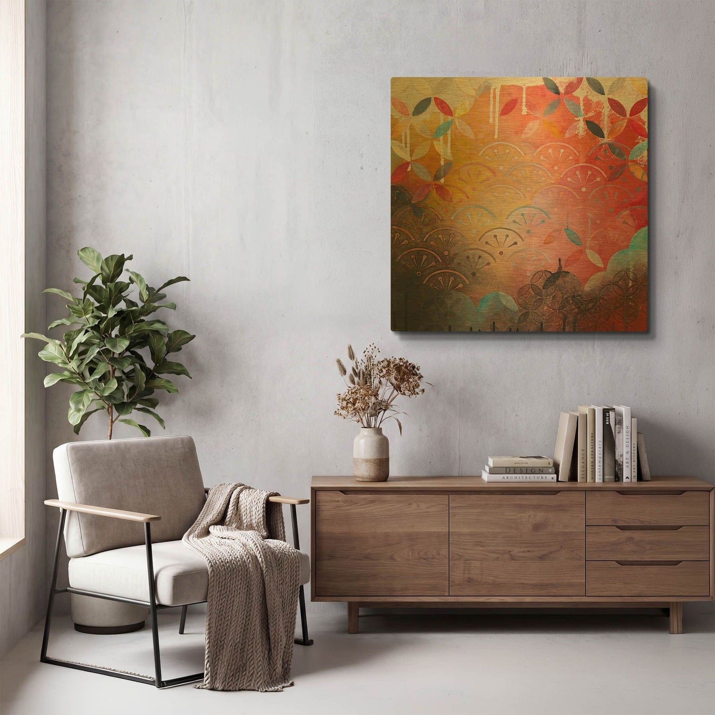 'Patiently' By Heather Noel Robinson Gold Metal Wall Art