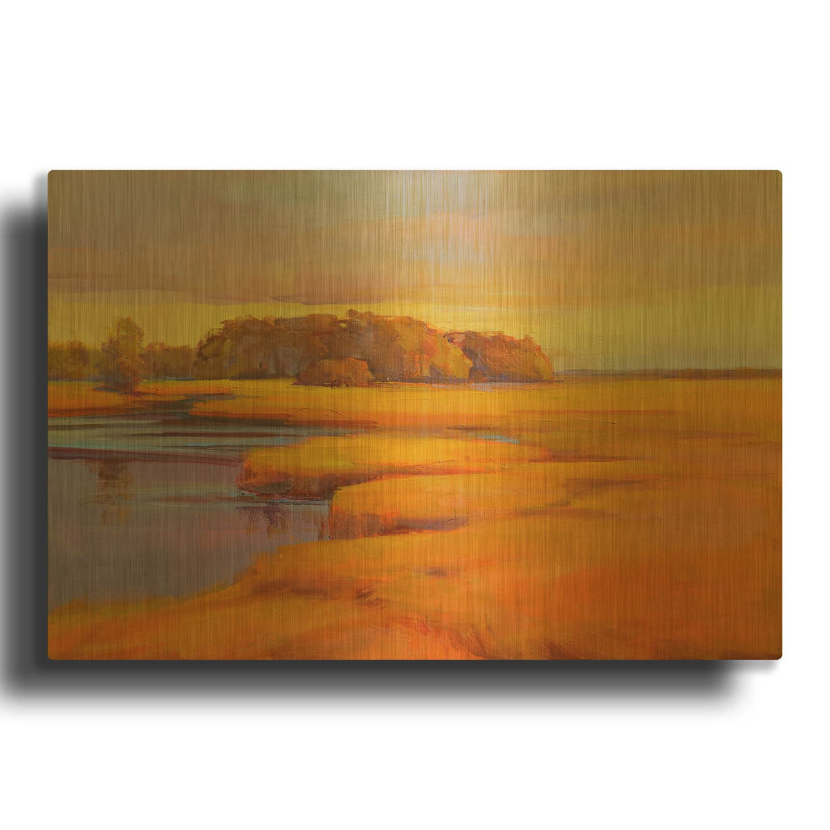 'Autumn Marsh' By Holly Ready Gold Metal Wall Art