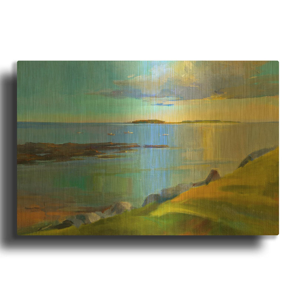 'Kettle Cove Boats 2' By Holly Ready Gold Metal Wall Art