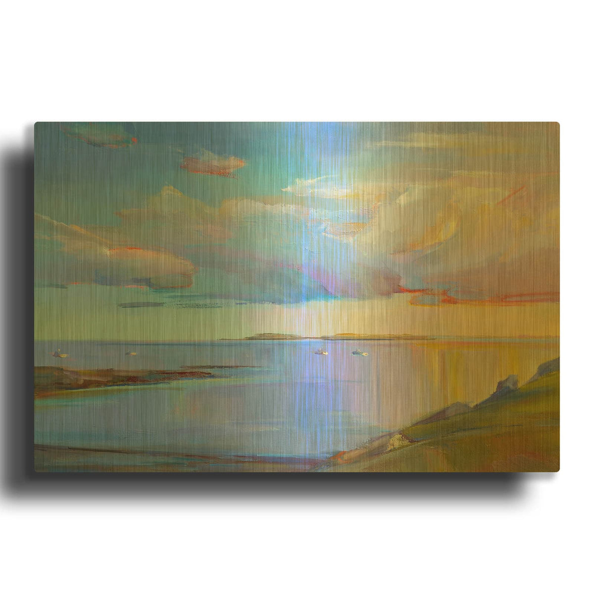 'Summer Cove' By Holly Ready Gold Metal Wall Art