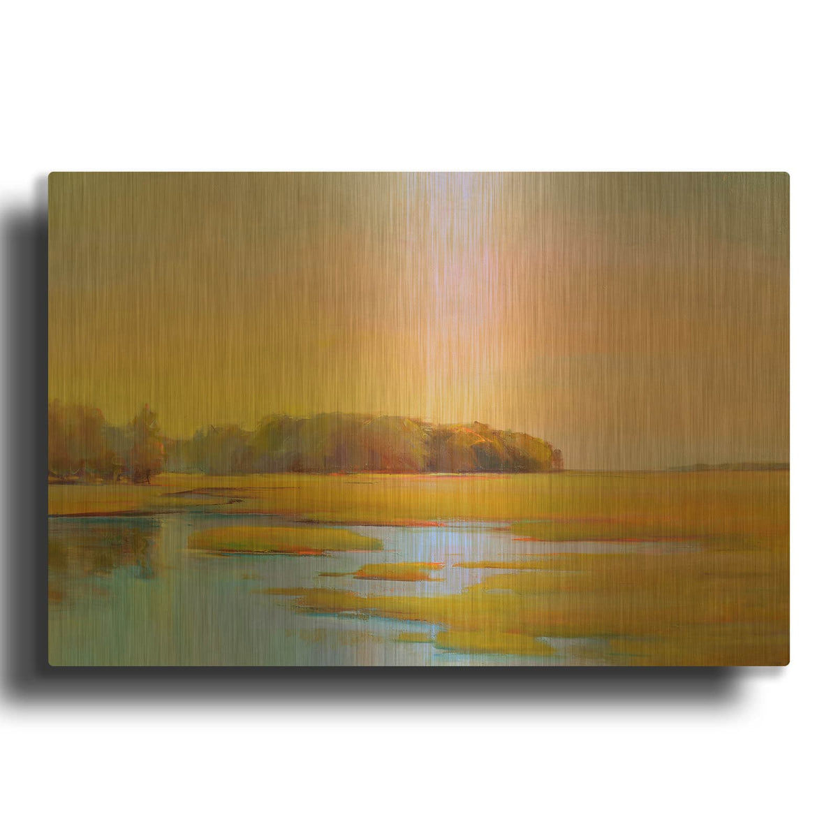 'Summer Marsh 2' By Holly Ready Gold Metal Wall Art