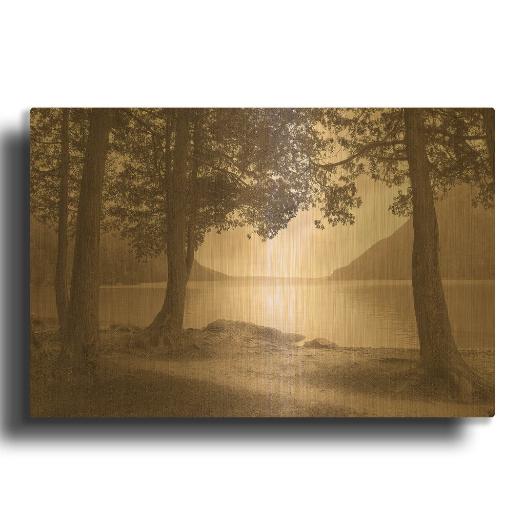 'By the Lake' By Igor Svibilsky Gold Metal Wall Art