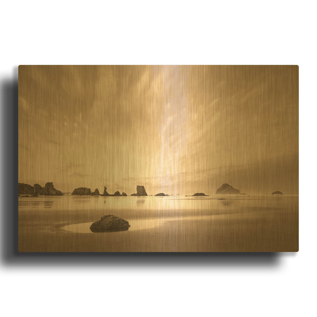 'Morning on the Beach' By Igor Svibilsky Gold Metal Wall Art