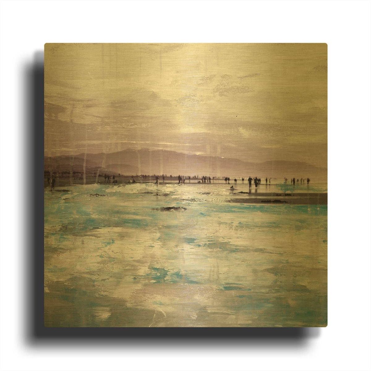 'Beach I' By Incado Gold Metal Wall Art