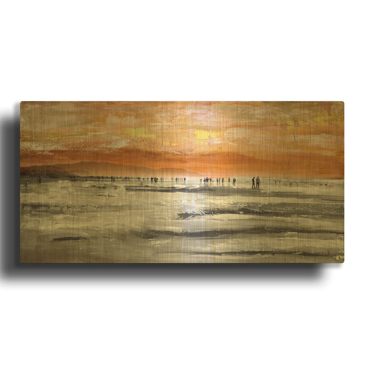 'Beach II Crop' By Incado Gold Metal Wall Art