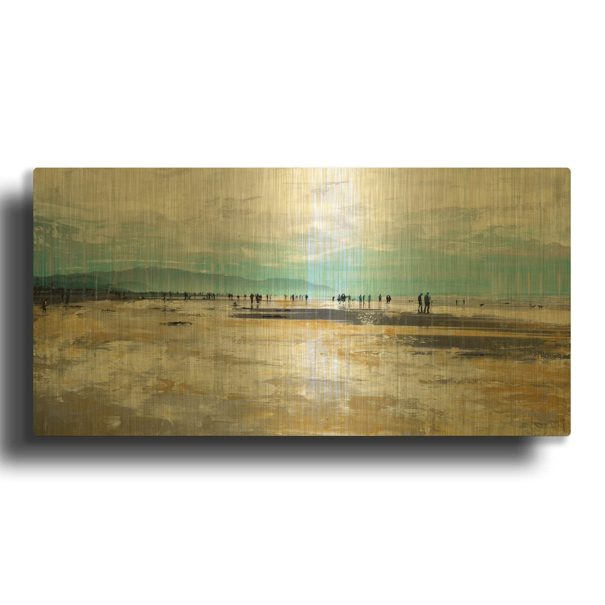 'Beach III' By Incado Gold Metal Wall Art