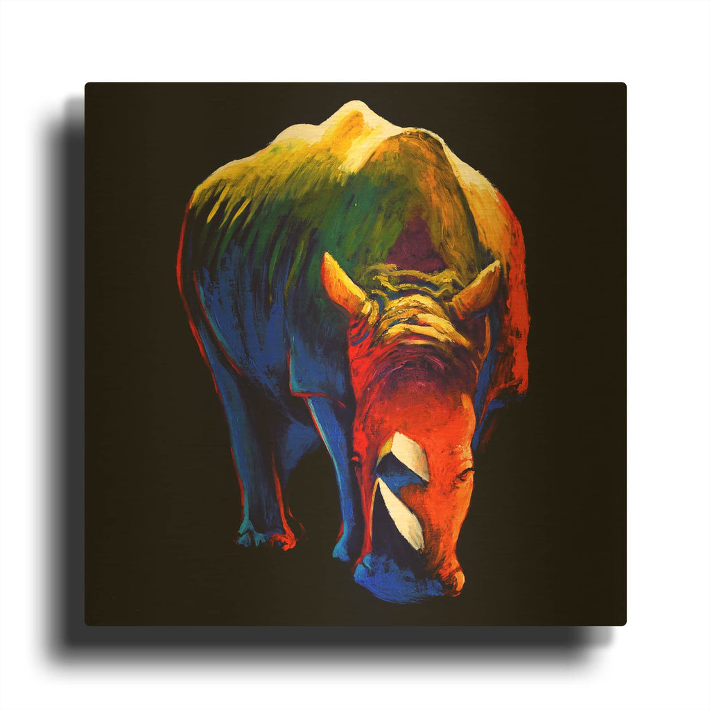 'The Rhino' By Incado Gold Metal Wall Art