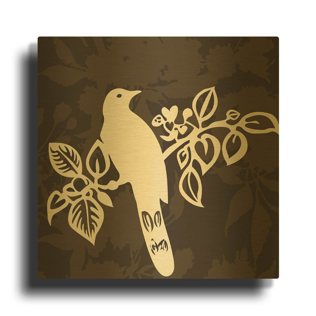 'Song Bird 2' By Incado Gold Metal Wall Art