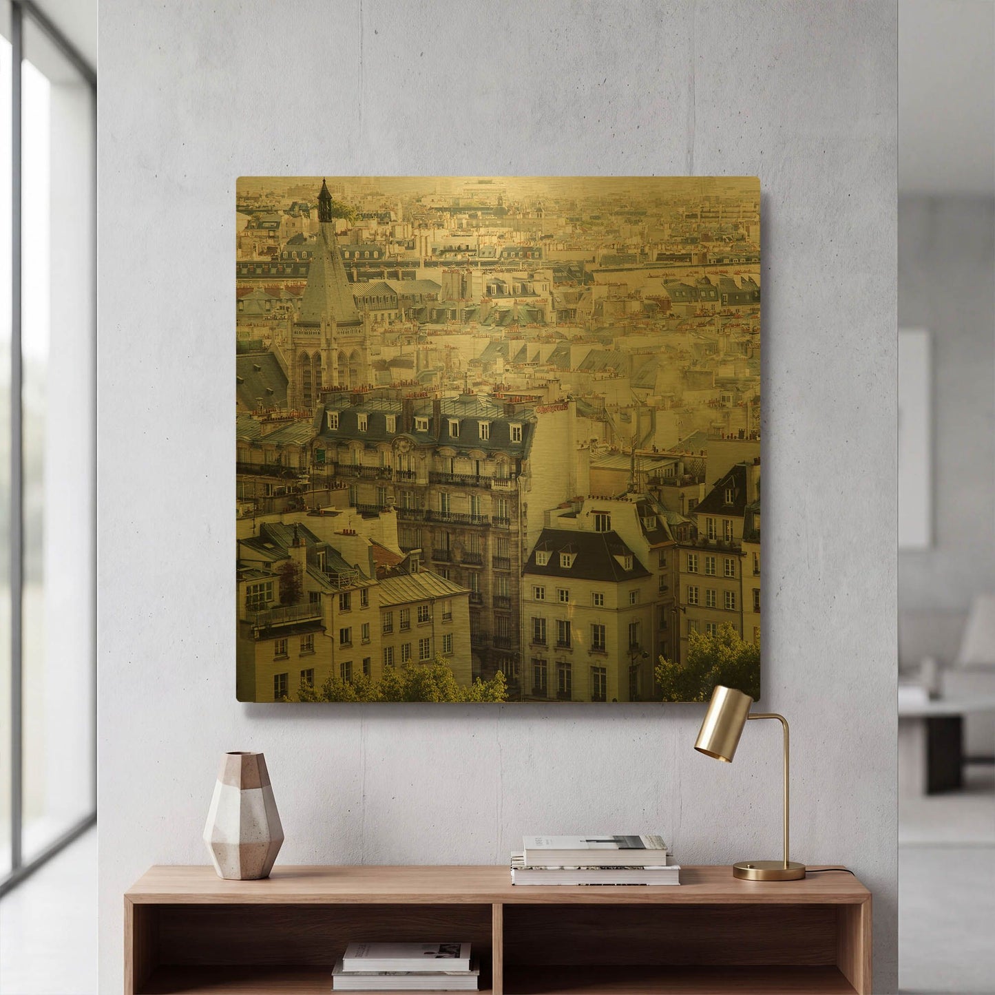 'S1114D - Paris Calling' By Irene Suchocki Gold Metal Wall Art