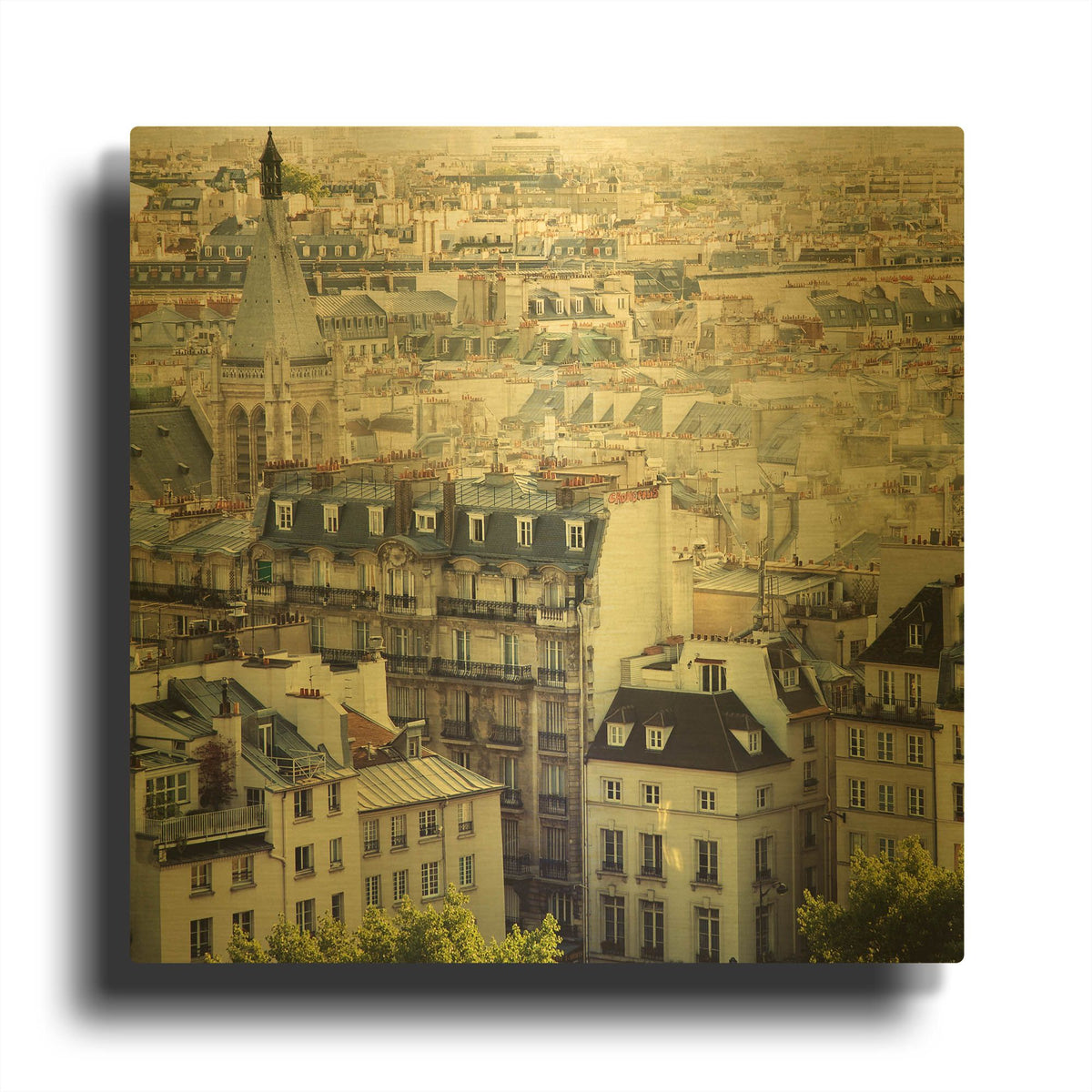 'S1114D - Paris Calling' By Irene Suchocki Gold Metal Wall Art