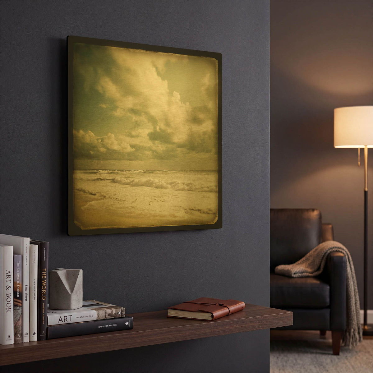 'S1115D - The Waves' By Irene Suchocki Gold Metal Wall Art