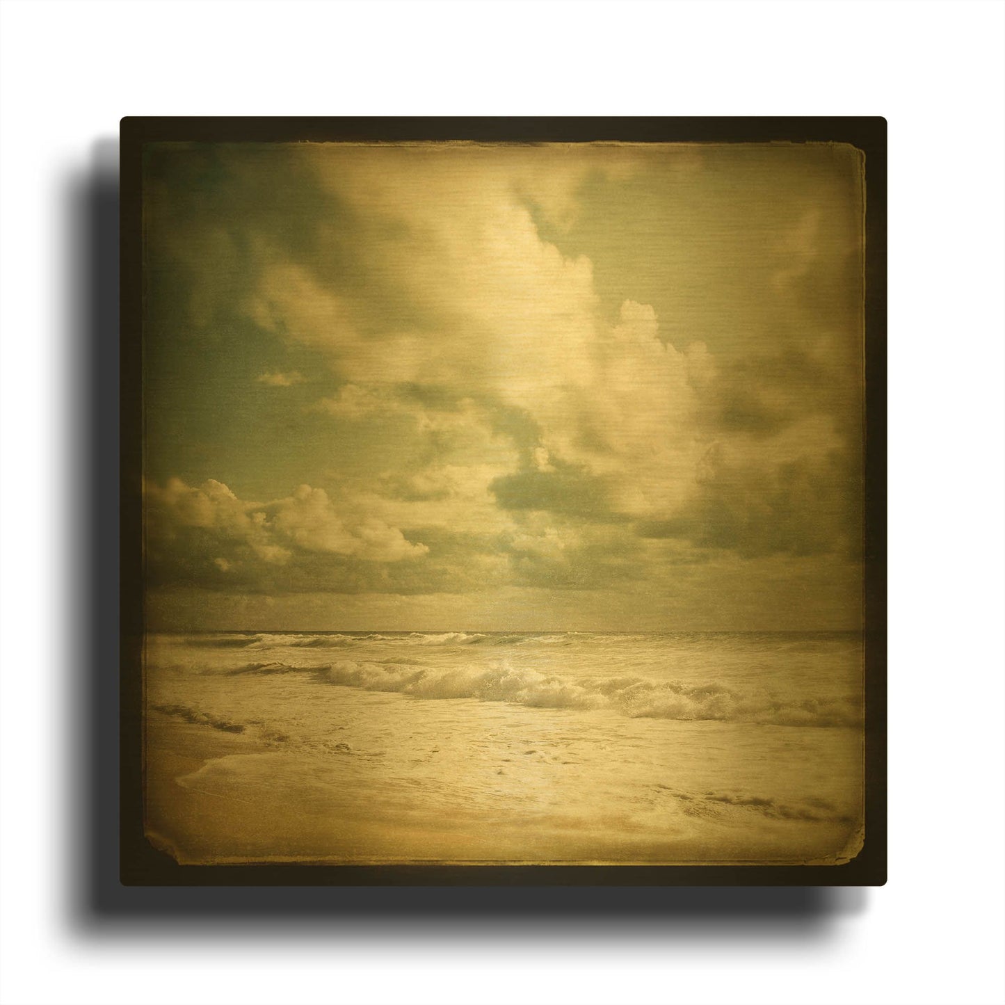 'S1115D - The Waves' By Irene Suchocki Gold Metal Wall Art