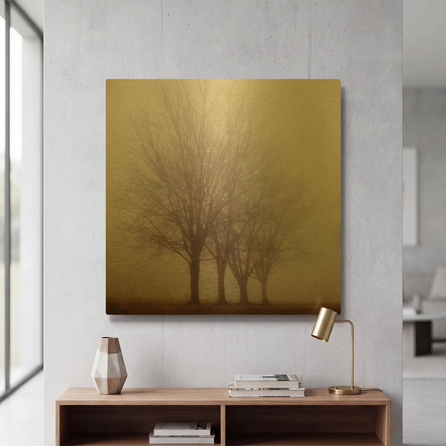 'S1118D - Standing Still' By Irene Suchocki Gold Metal Wall Art