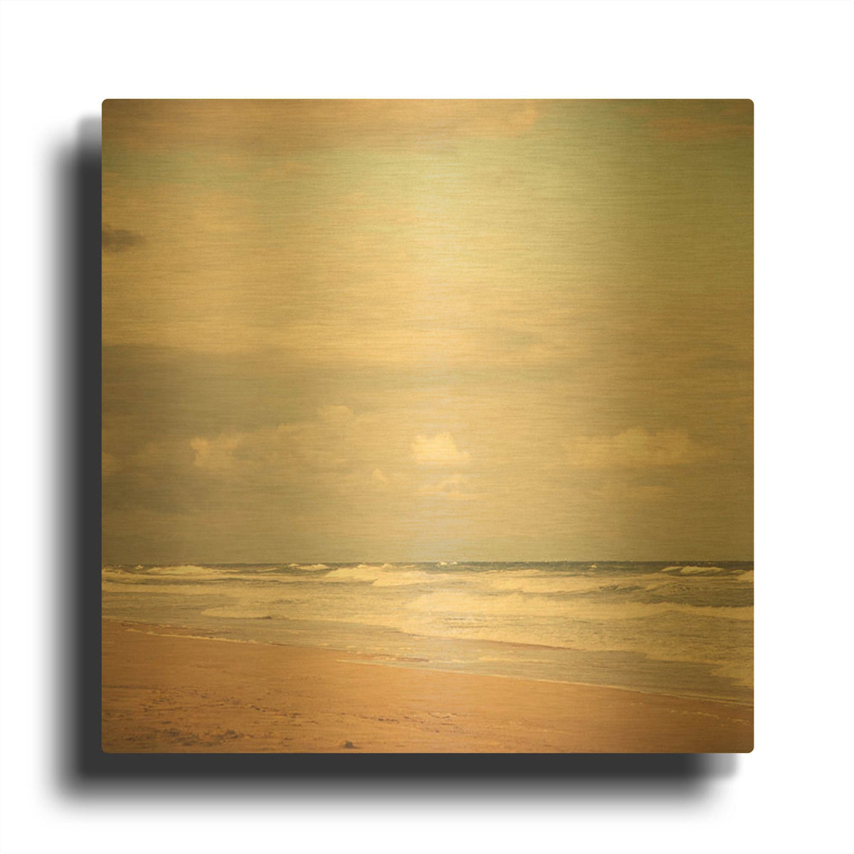 'S1119D - Memories of the Beach' By Irene Suchocki Gold Metal Wall Art