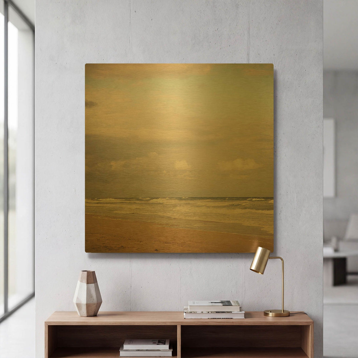 'S1119D - Memories of the Beach' By Irene Suchocki Gold Metal Wall Art